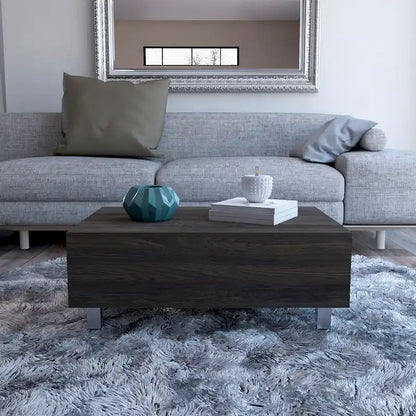 Table basse relevable Boston de FM Furniture avec compartiment de rangement dissimulé