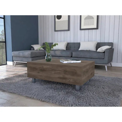 Table basse relevable Boston de FM Furniture avec compartiment de rangement dissimulé