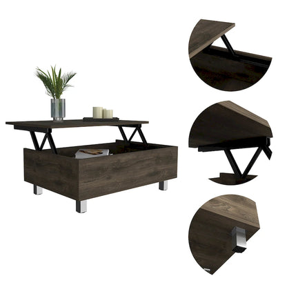 Table basse relevable Boston de FM Furniture avec compartiment de rangement dissimulé