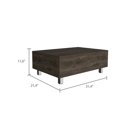 Table basse relevable Boston de FM Furniture avec compartiment de rangement dissimulé