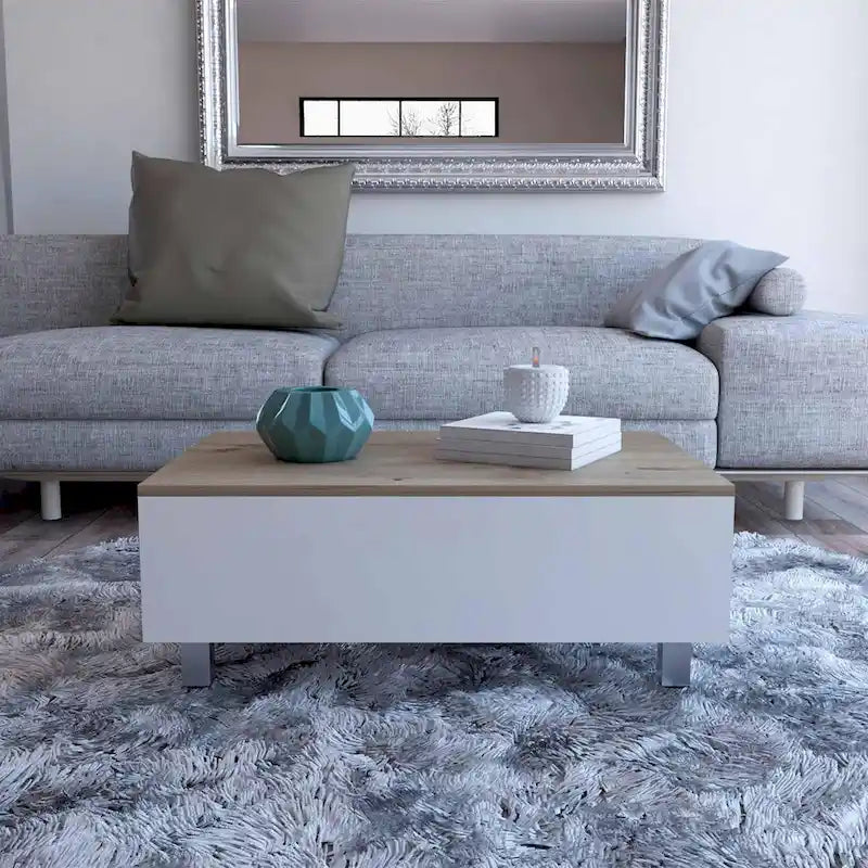 Table basse relevable Boston de FM Furniture avec compartiment de rangement dissimulé