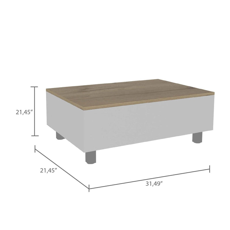 Table basse relevable Boston de FM Furniture avec compartiment de rangement dissimulé