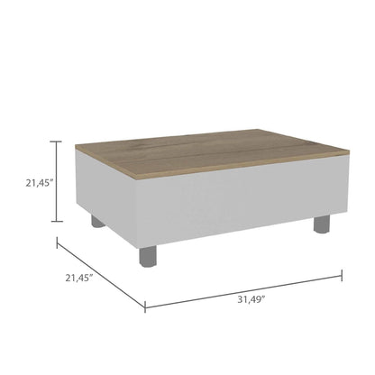 Table basse relevable Boston de FM Furniture avec compartiment de rangement dissimulé
