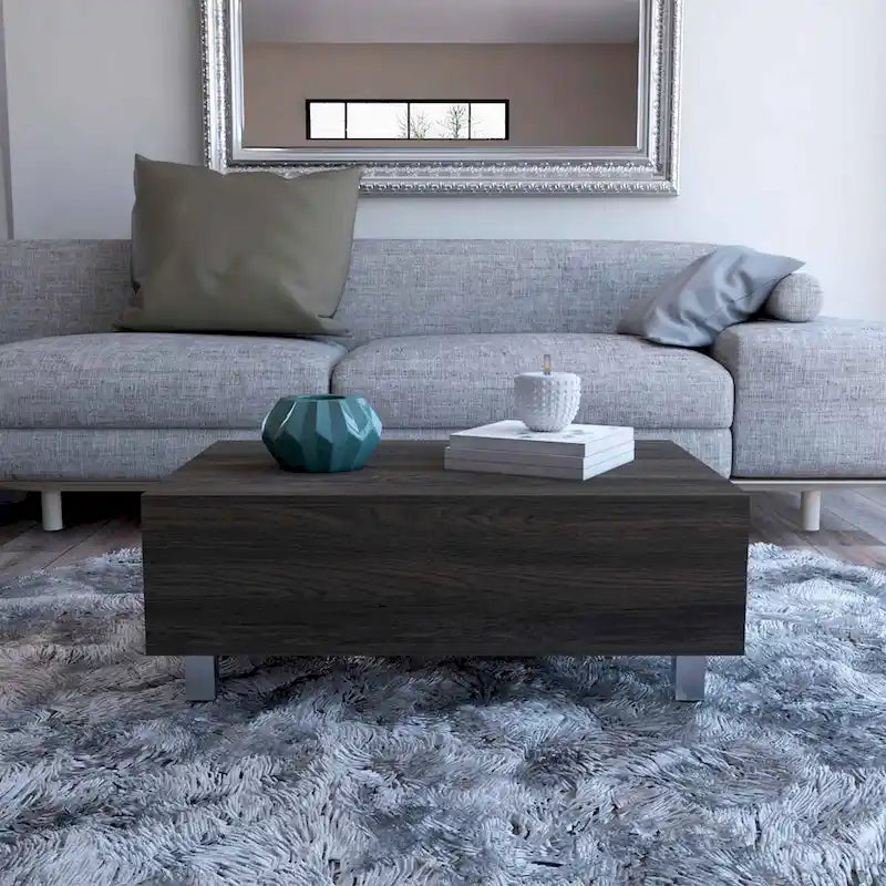 Table basse relevable Boston de FM Furniture avec compartiment de rangement dissimulé