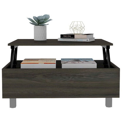 Table basse relevable Boston de FM Furniture avec compartiment de rangement dissimulé