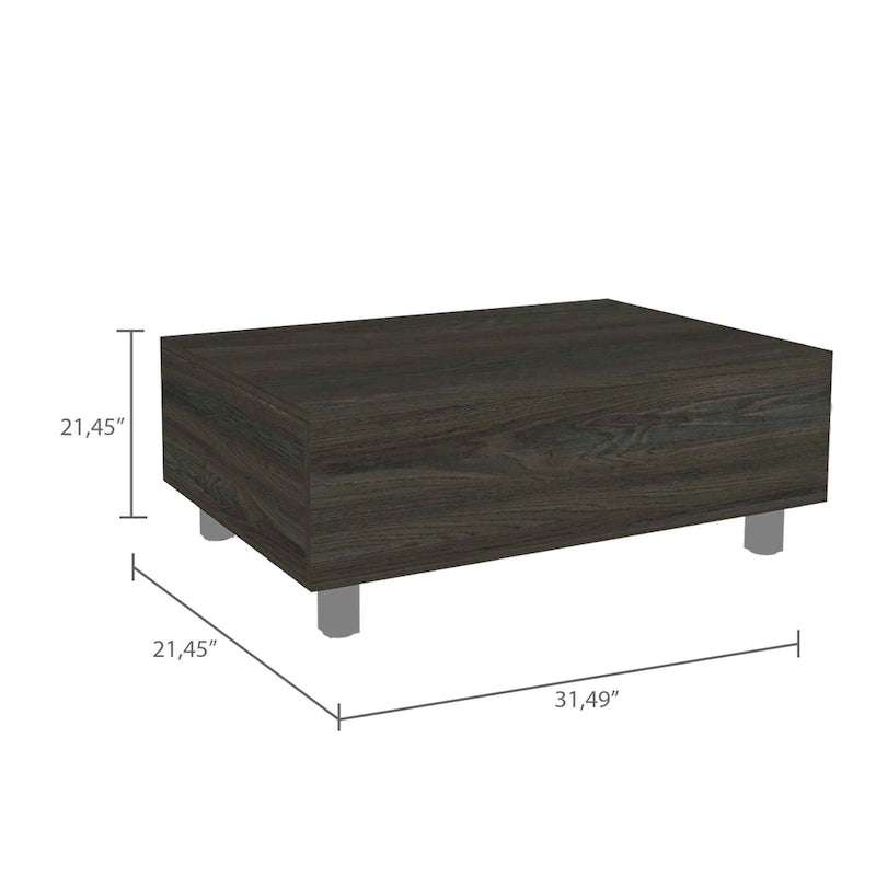 Table basse relevable Boston de FM Furniture avec compartiment de rangement dissimulé