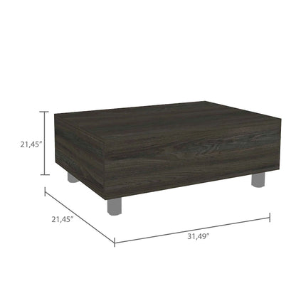 Table basse relevable Boston de FM Furniture avec compartiment de rangement dissimulé
