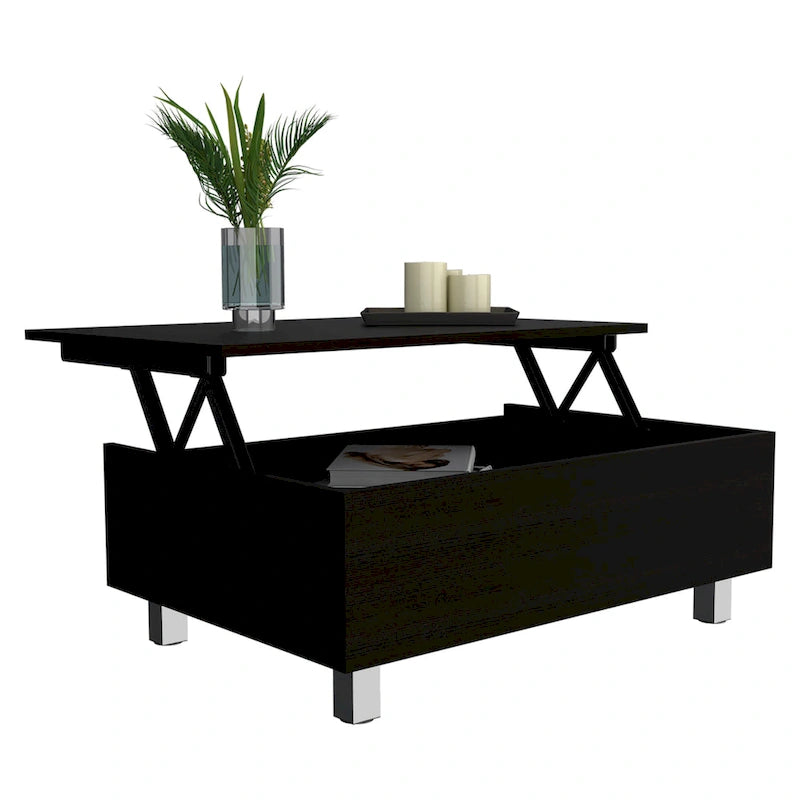 Table basse relevable Boston de FM Furniture avec compartiment de rangement dissimulé
