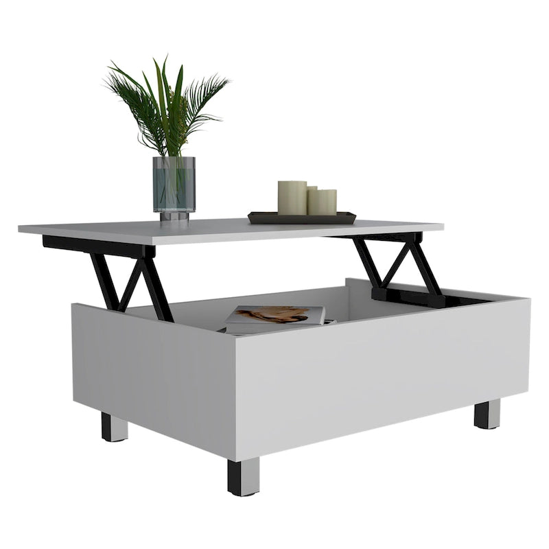 Table basse relevable Boston de FM Furniture avec compartiment de rangement dissimulé