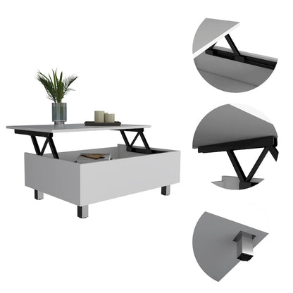 Table basse relevable Boston de FM Furniture avec compartiment de rangement dissimulé