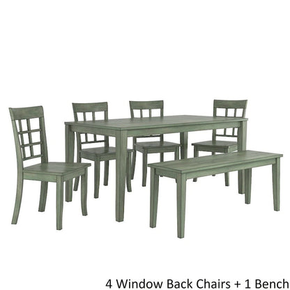 Ensemble de salle à manger rectangulaire Wilmington II 60 pouces, vert sauge antique, par iNSPIRE Q Classic