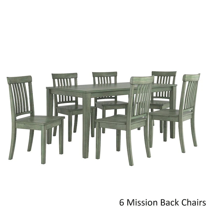 Ensemble de salle à manger rectangulaire Wilmington II 60 pouces, vert sauge antique, par iNSPIRE Q Classic