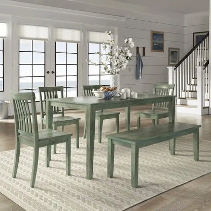 Ensemble de salle à manger rectangulaire Wilmington II 60 pouces, vert sauge antique, par iNSPIRE Q Classic