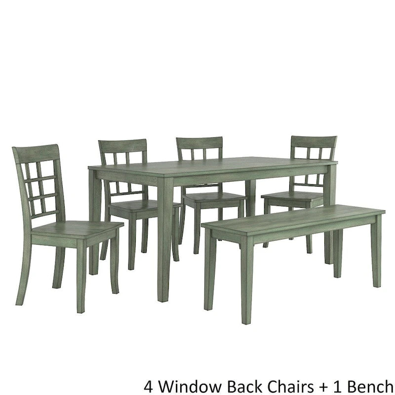 Ensemble de salle à manger rectangulaire Wilmington II 60 pouces, vert sauge antique, par iNSPIRE Q Classic