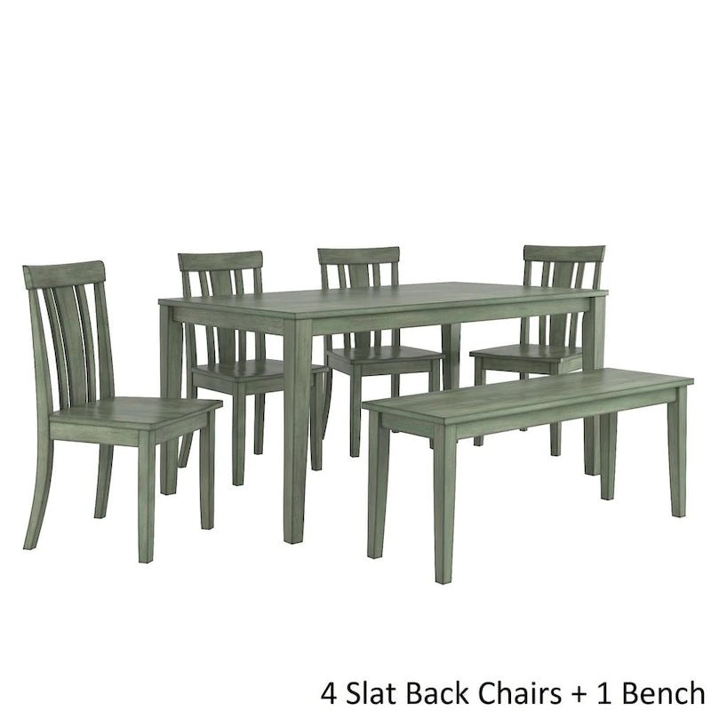 Ensemble de salle à manger rectangulaire Wilmington II 60 pouces, vert sauge antique, par iNSPIRE Q Classic