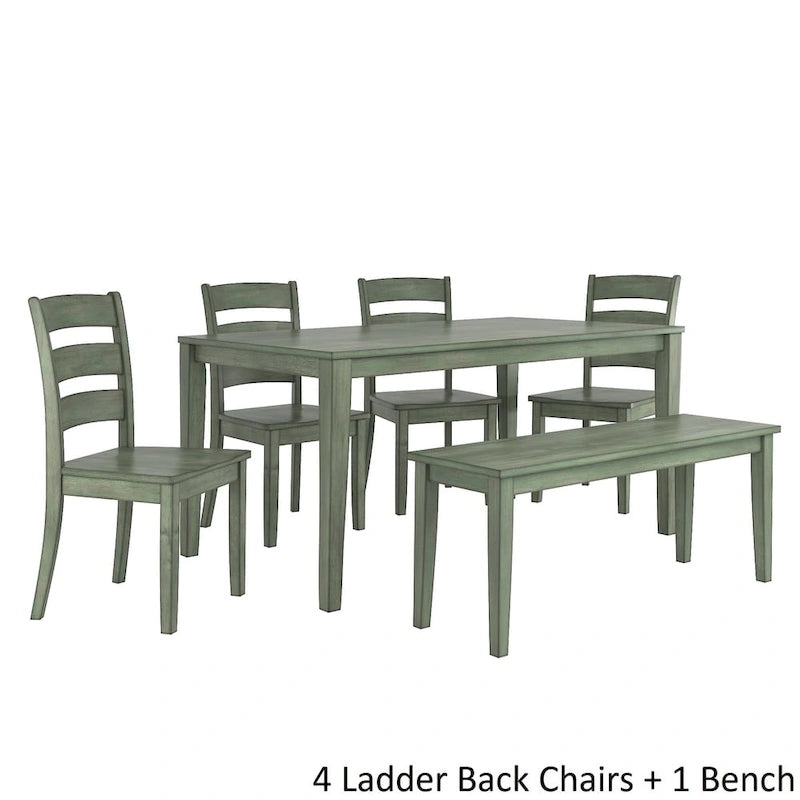 Ensemble de salle à manger rectangulaire Wilmington II 60 pouces, vert sauge antique, par iNSPIRE Q Classic