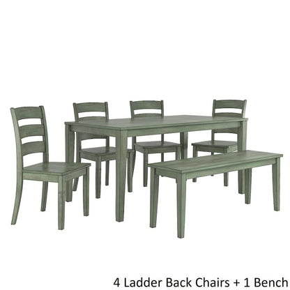Ensemble de salle à manger rectangulaire Wilmington II 60 pouces, vert sauge antique, par iNSPIRE Q Classic