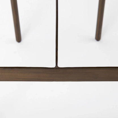 Tabouret de bar Millie, assise en cuir véritable noir et structure en métal nickelé