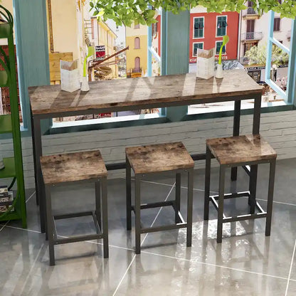 Ensemble table de bar avec 3 tabourets