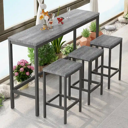 Ensemble table de bar avec 3 tabourets