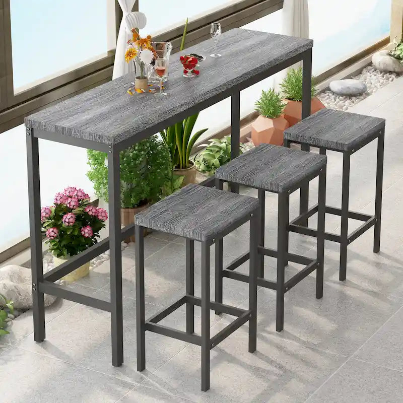 Ensemble table de bar avec 3 tabourets