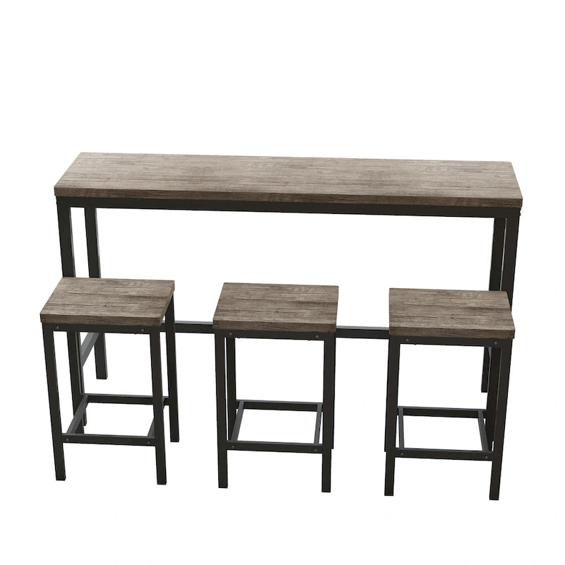 Ensemble table de bar avec 3 tabourets