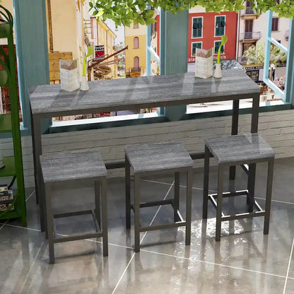 Ensemble table de bar avec 3 tabourets