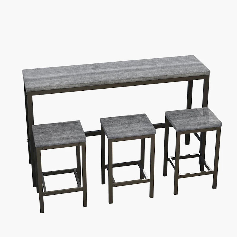 Ensemble table de bar avec 3 tabourets