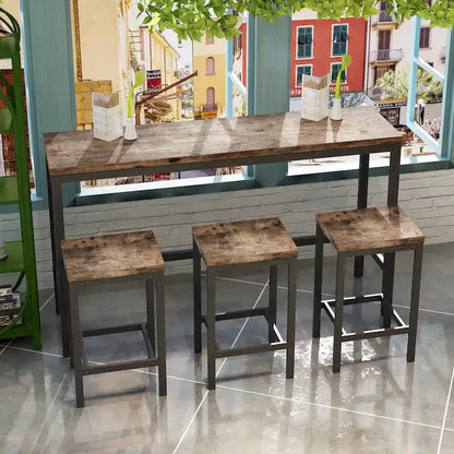 Ensemble table de bar avec 3 tabourets