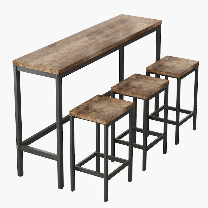 Ensemble table de bar avec 3 tabourets