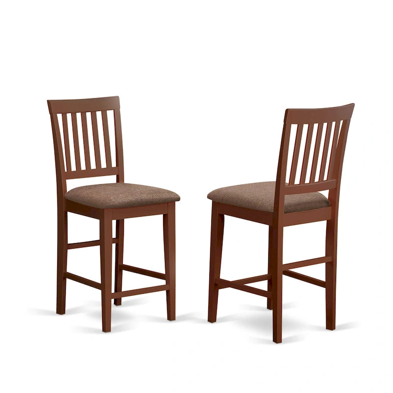 Ensemble de bar 3 pièces East West Furniture – une table à manger carrée et 2 chaises de cuisine, acajou (options de type de siège)