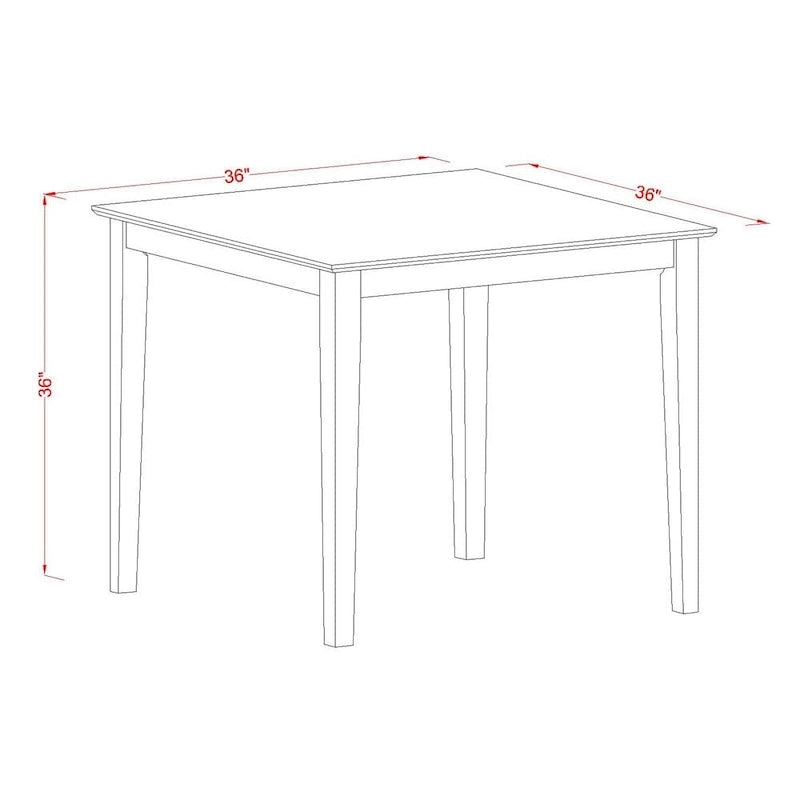 Ensemble de bar 3 pièces East West Furniture – une table à manger carrée et 2 chaises de cuisine, acajou (options de type de siège)