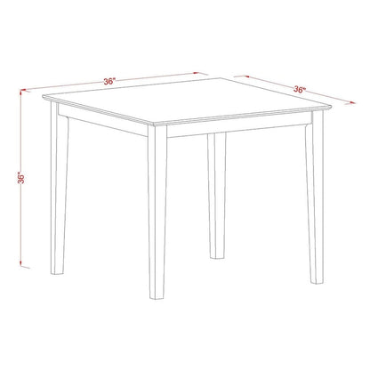 Ensemble de bar 3 pièces East West Furniture – une table à manger carrée et 2 chaises de cuisine, acajou (options de type de siège)