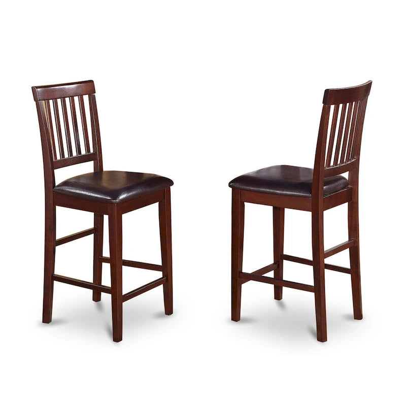 Ensemble de bar 3 pièces East West Furniture – une table à manger carrée et 2 chaises de cuisine, acajou (options de type de siège)