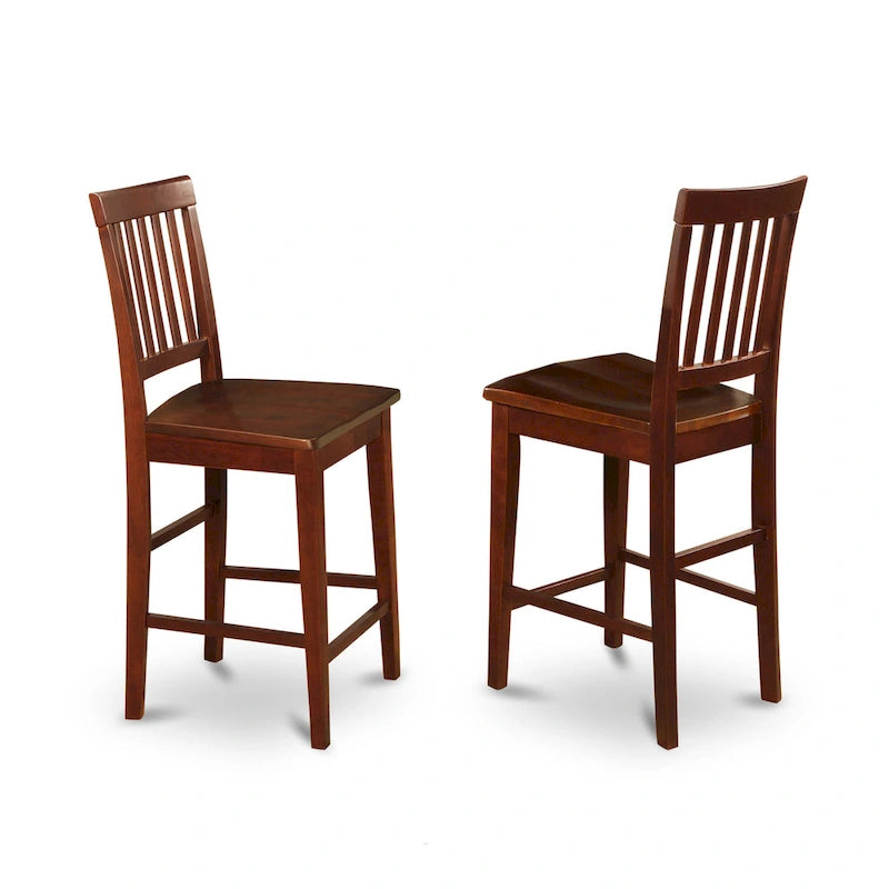 Ensemble de bar 3 pièces East West Furniture – une table à manger carrée et 2 chaises de cuisine, acajou (options de type de siège)
