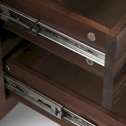 Buffet rectangulaire moderne industriel en bois de chêne WYNDENHALL Mitchell Metal de 152 cm de large - 152 x 43 x 76 cm