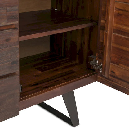 Buffet rectangulaire moderne industriel en bois de chêne WYNDENHALL Mitchell Metal de 152 cm de large - 152 x 43 x 76 cm