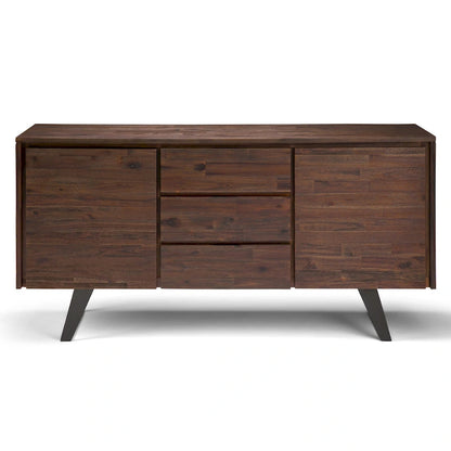 Buffet rectangulaire moderne industriel en bois de chêne WYNDENHALL Mitchell Metal de 152 cm de large - 152 x 43 x 76 cm