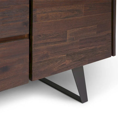 Buffet rectangulaire moderne industriel en bois de chêne WYNDENHALL Mitchell Metal de 152 cm de large - 152 x 43 x 76 cm