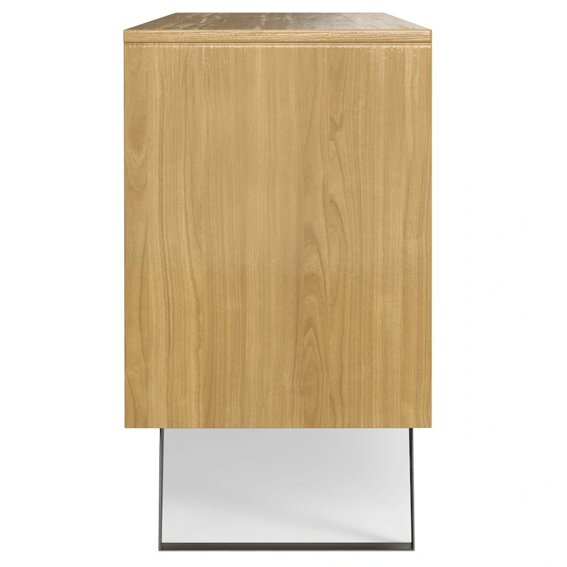 Buffet rectangulaire moderne industriel en bois de chêne WYNDENHALL Mitchell Metal de 152 cm de large - 152 x 43 x 76 cm