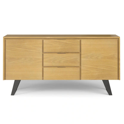 Buffet rectangulaire moderne industriel en bois de chêne WYNDENHALL Mitchell Metal de 152 cm de large - 152 x 43 x 76 cm