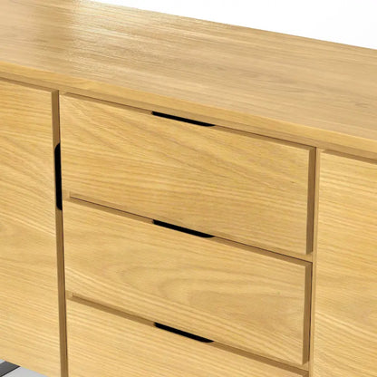 Buffet rectangulaire moderne industriel en bois de chêne WYNDENHALL Mitchell Metal de 152 cm de large - 152 x 43 x 76 cm