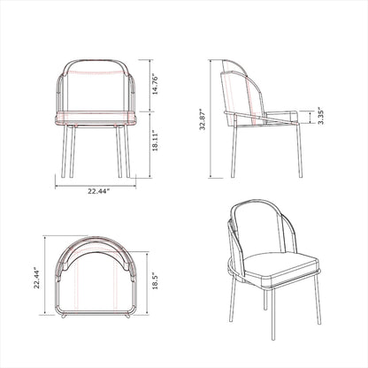 Chaise d'appoint Somette Lacey à dossier incurvé, lot de 2