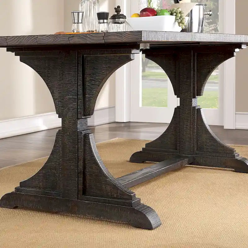 Table de salle à manger rustique Badri de 76 pouces en bois massif de Furniture of America