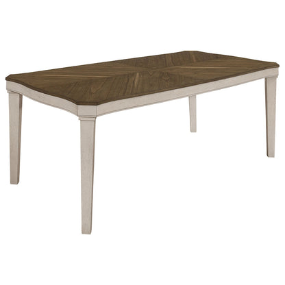 Ensemble de table à manger 7 pièces couleur Noix de muscade et Crème rustique