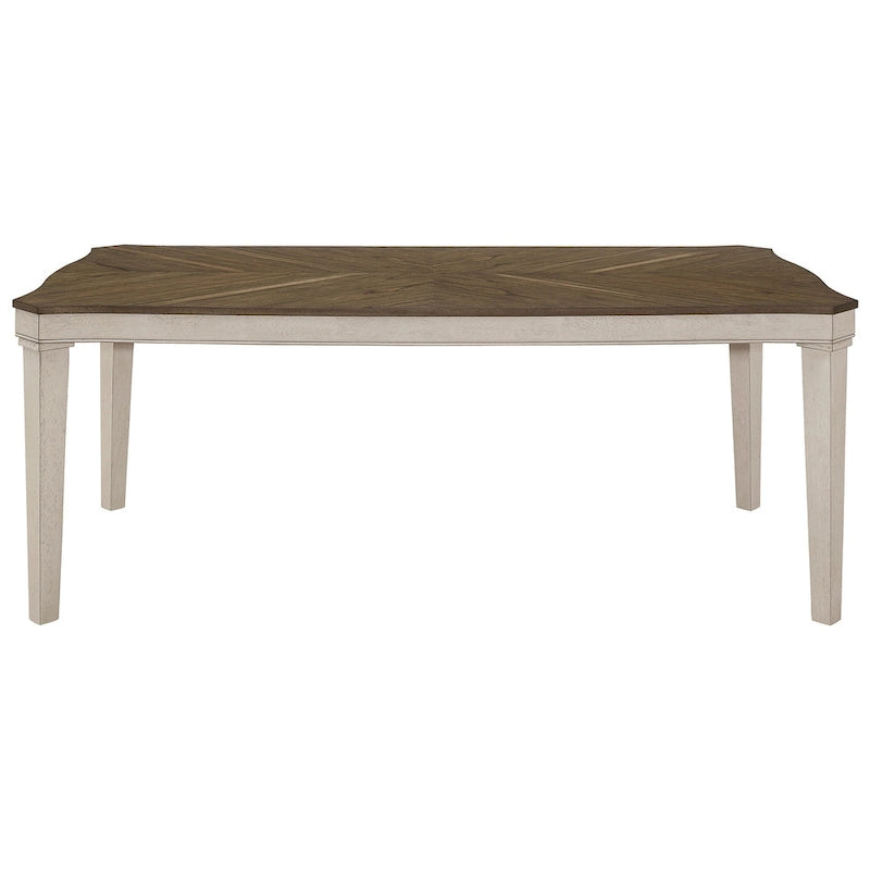 Ensemble de table à manger 7 pièces couleur Noix de muscade et Crème rustique