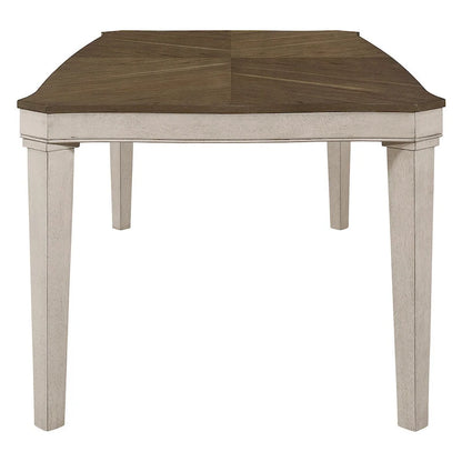 Ensemble de table à manger 7 pièces couleur Noix de muscade et Crème rustique