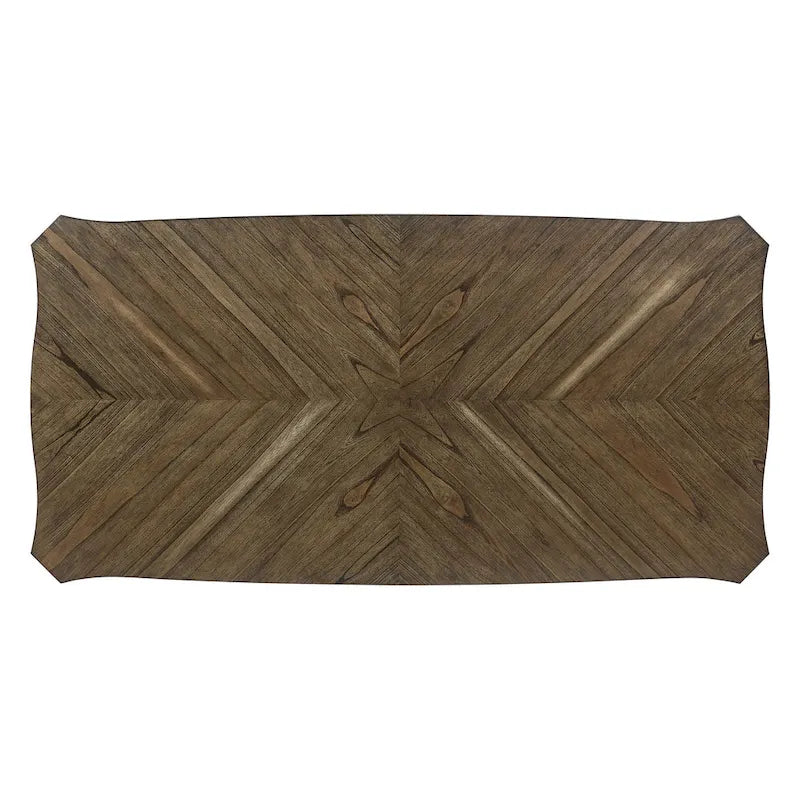 Ensemble de table à manger 7 pièces couleur Noix de muscade et Crème rustique