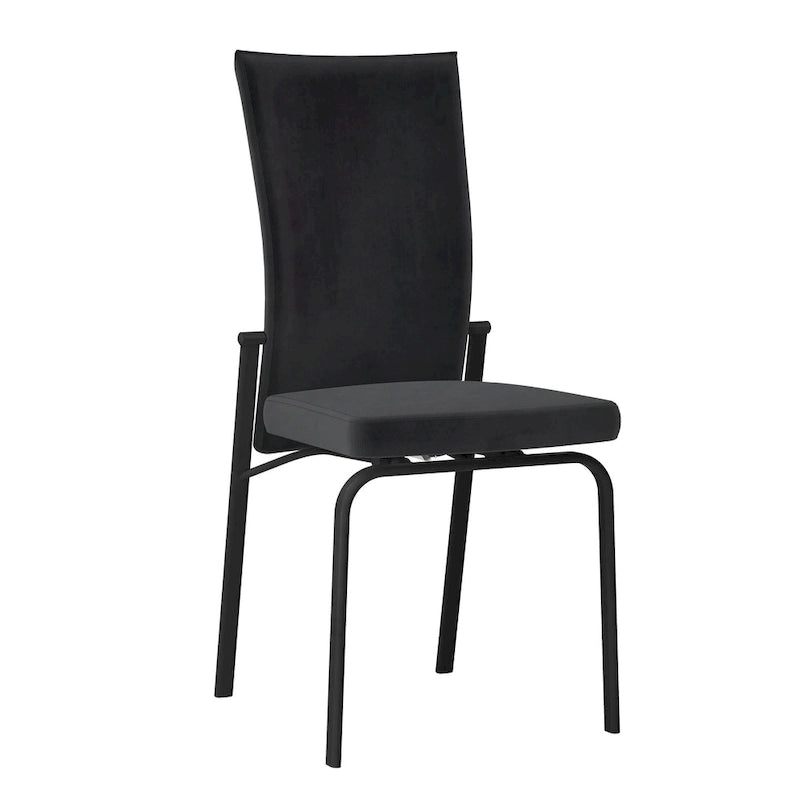 Chaise d'appoint Somette Monique noire à dossier inclinable, lot de 2, entièrement assemblée
