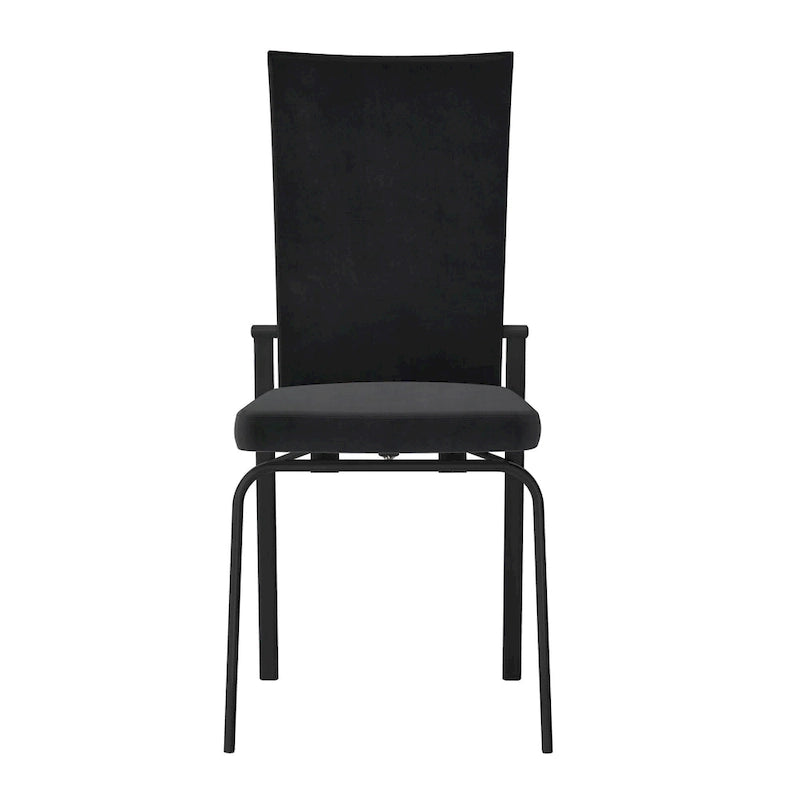 Chaise d'appoint Somette Monique noire à dossier inclinable, lot de 2, entièrement assemblée